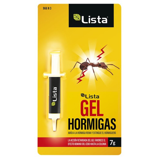 GEL HORMIGAS. JERINGA 7 GR. Marca LISTA.