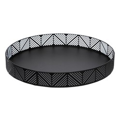 Bandeja Metalica Con Friso 30 Cm. Negra