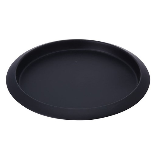 Bandeja Redonda Metal. Negra 35 Cm.