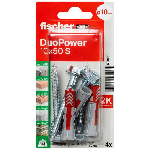 Blister Taco Duopower 10x50 S Bl 4 Ud.Fischer