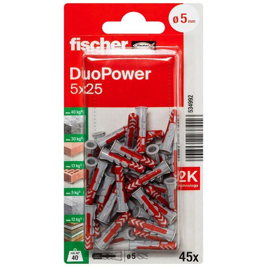 Blister Taco Duopower 5x25 Bl 45 Ud.Fischer