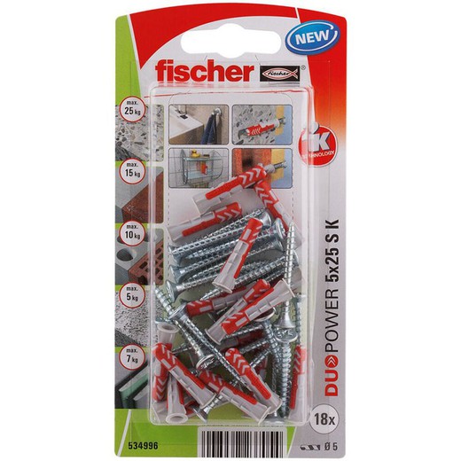 Blister Taco Duopower 5x25 S Bl 18 Ud.Fischer