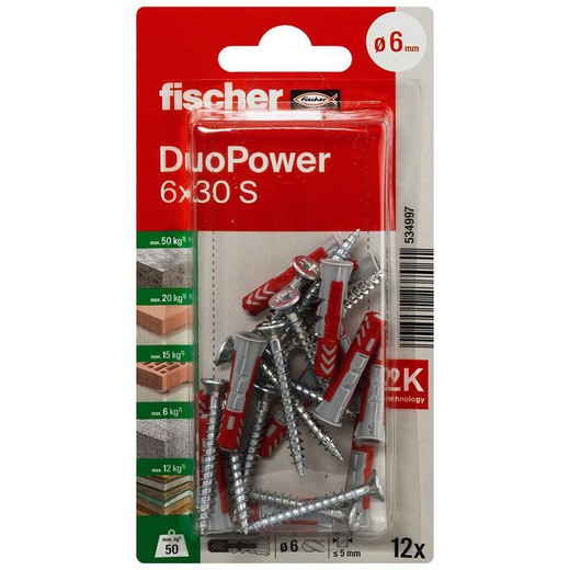 Blister Taco Duopower 6x30 S Bl 12 Ud.Fischer