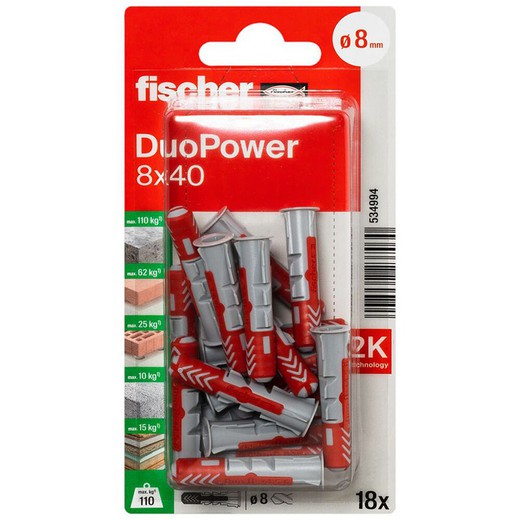 Blister Taco Duopower 8x40 Bl 18 Ud.Fischer