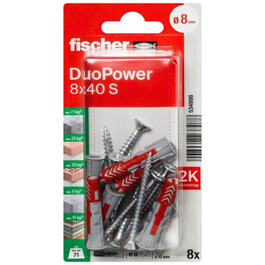 Blister Taco Duopower 8x40 S Bl 8 Ud.Fischer