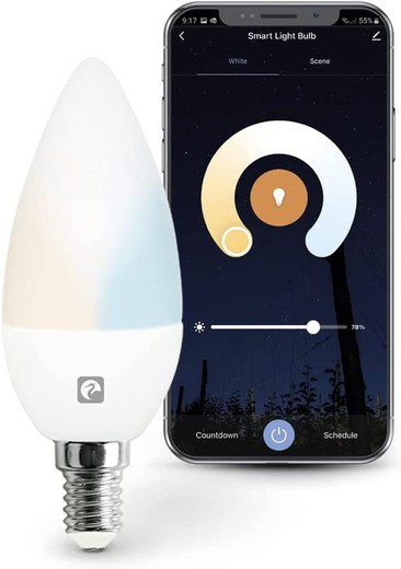 Bombilla Vela Dimable Smart Wifi E14 5.5w