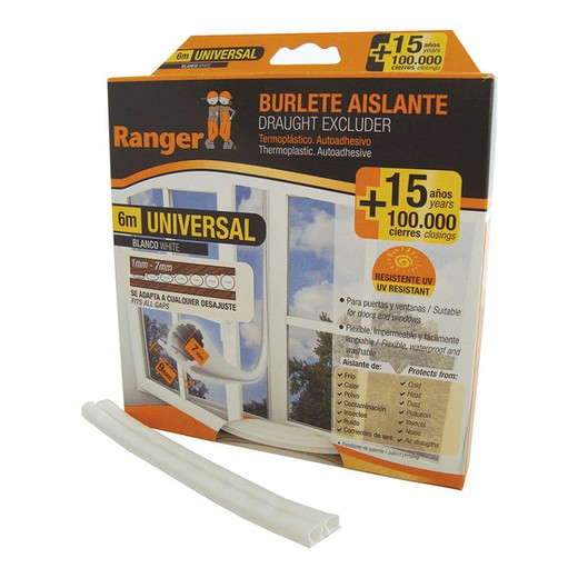 Burlete Universal 9mmx6m Blanco