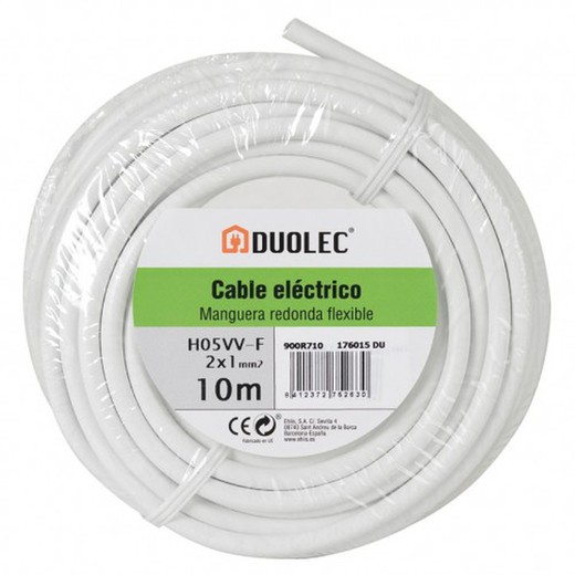 Cable Electrico Manguera Rededonda 3x1,5 25m Blanco Duolec