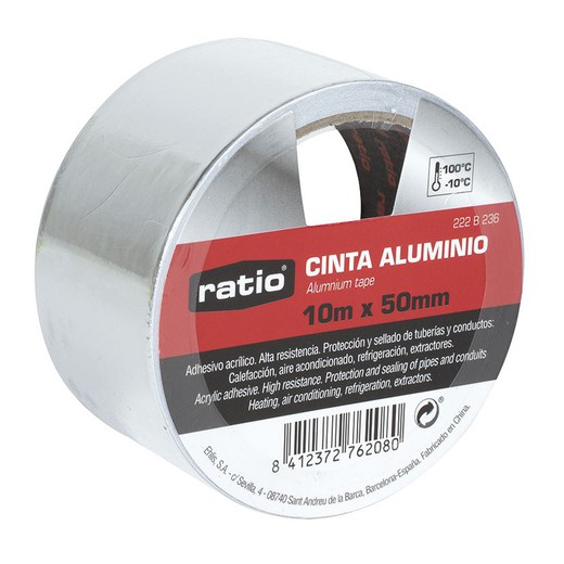 Cinta Adhesiva De Aluminio 50mmx10m