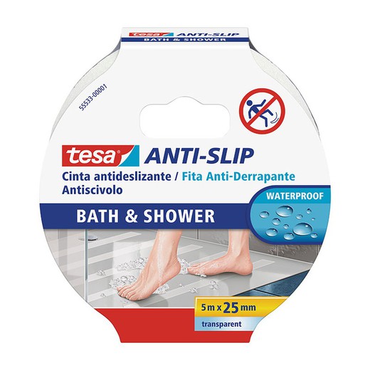 Cinta Antideslizante Baño 25mm-5m Tranp.