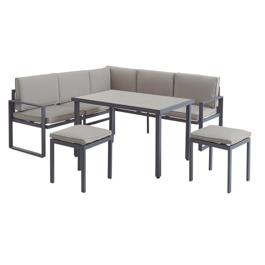 Conjunto Aluminio Rinconero+Mesa Alta Modelo Corcega.