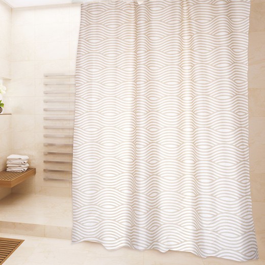 Cortina Baño Poliest.180X200 Wave Beige