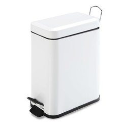 Cubo Pedal Blanco 5 L. Rectang. Habitex