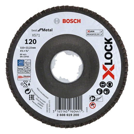 Disco Abrasivo Láminas Bosch X571 Best Metal Xlock