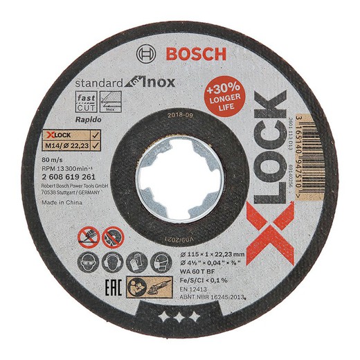 Disco Corte Inox Bosch X-Lock Standard