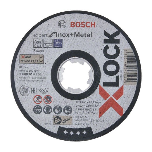 Disco Corte Inox/Metal Bosch X-Lock Expert