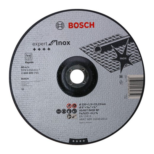 Disco Corte Inox/Metal Cóncavo Bosch Expert