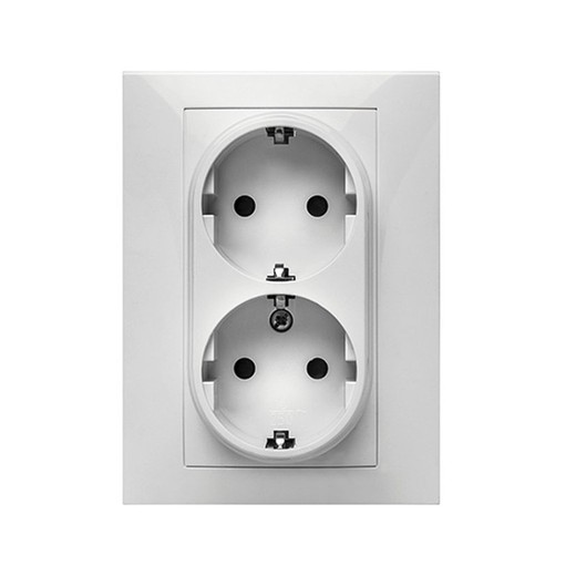 Doble Enchufe Habitat 15 16a-250v Blanco