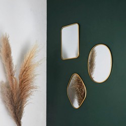 Espejo Deco Contorno Dore Rombo