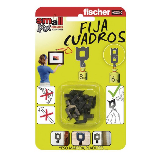 Fija Cuadros 8k Negro 8 Uds. Fischer