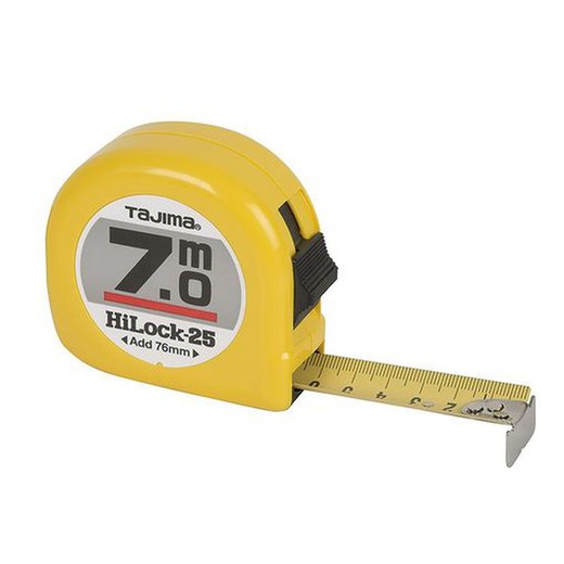 Flexometro Hi-Lock-25 7m Amarillo Tajima