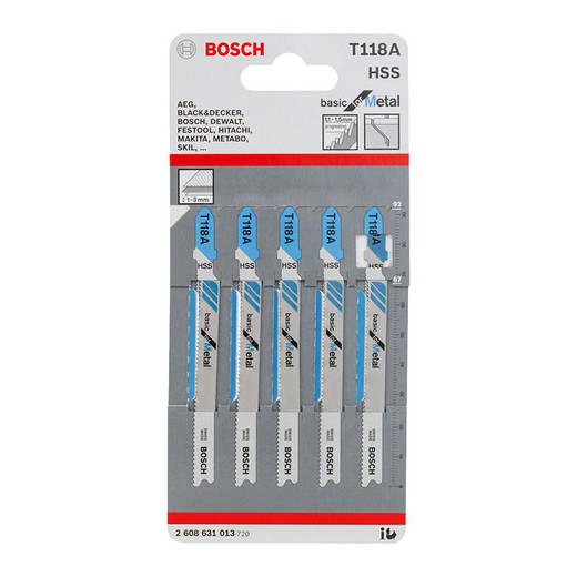 Hoja Sierra Calar Metal Bosch T118 A Basic