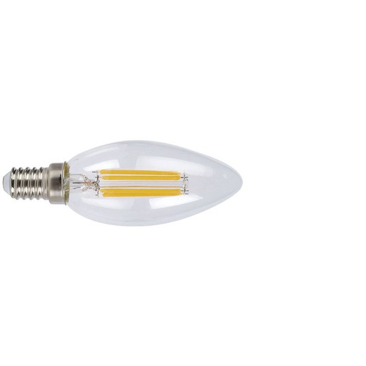 Bombilla Led Filam.Vela  E14 4w 2700k Transp