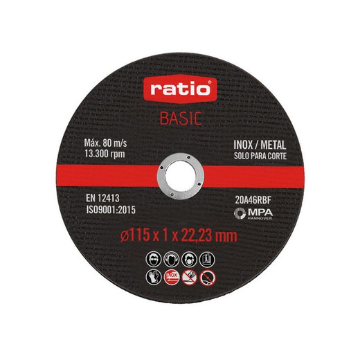 Lata 10 Discos Corte Inox Basic 115mm