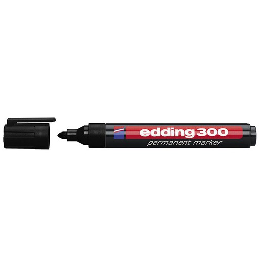 Marcador Perm.Edding 300 Negro Cja.10u