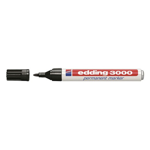 Marcador Perm.Edding 3000 Negro Cja.10u