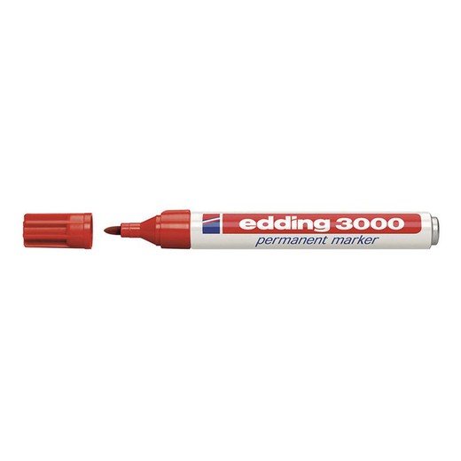 Marcador Perm.Edding 3000 Rojo Cja.10 Ud