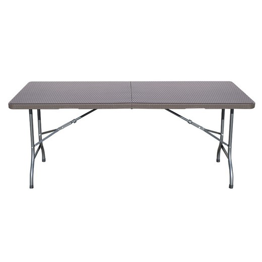 Mesa Poliet. Ratan Pleg. 179x74,5x72 Cm