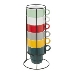 Mug Colores 6 Unidades C/Soporte Sobremesa