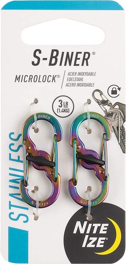 Pack 2 Mosquetones Acero 2 Entradas Microlock