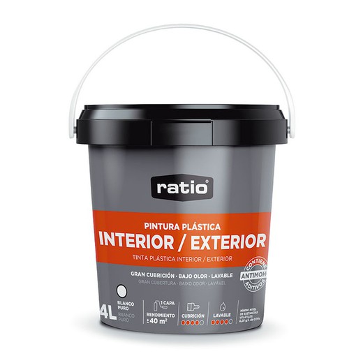 Pintura Plástica Int/Exterior Ratio 4 L