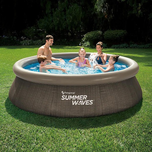 Piscina Autop.305x76cm+Depur.Imit.Rattan