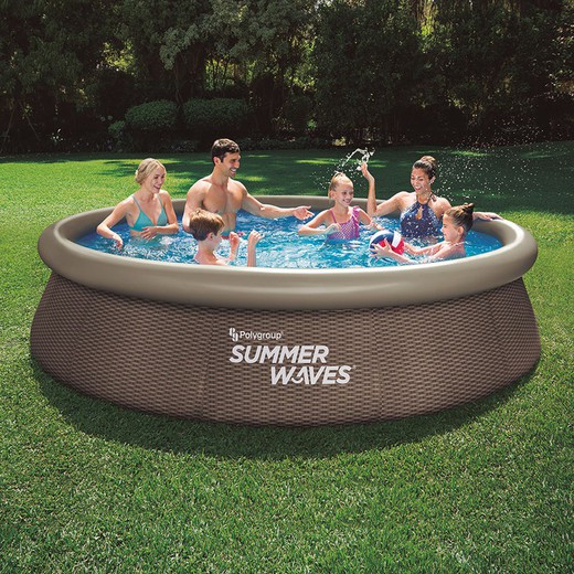 Piscina Autop.366x76cm+Depur.Imit.Rattan