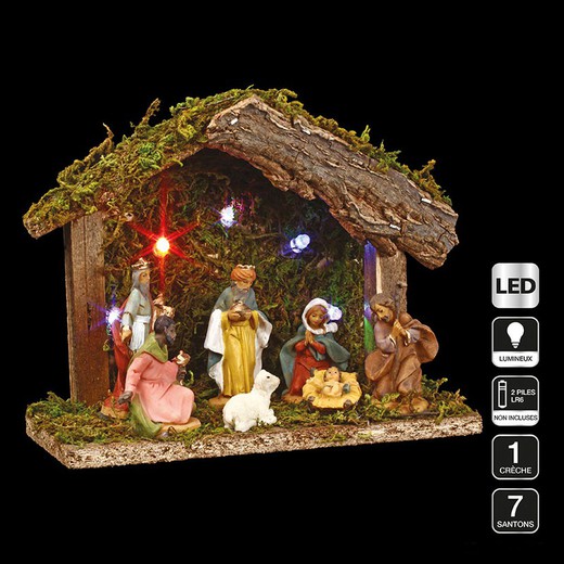 Portal De Belen 7 Figuras 5 Leds.13,50cm