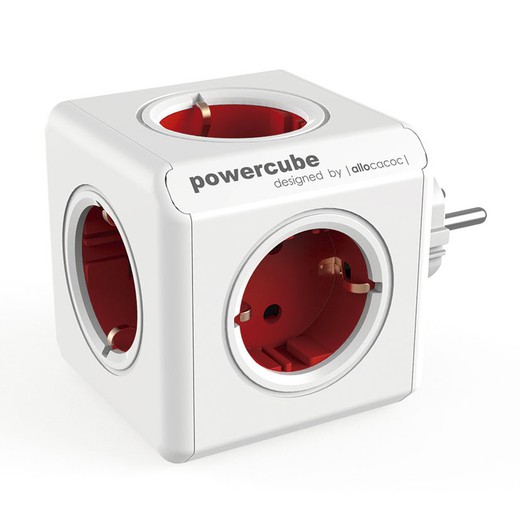 Powercube Original 5 Tomas Corriente Roj