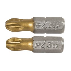 Puntas 25mm.Titanium Pozi Nº1 Jgo.2 Rati