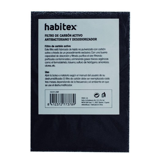 Recambio Filtro Carbon Activo Deshumidificador H1200 Habitex
