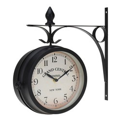 Reloj Estacion Metal 33cm. Negro