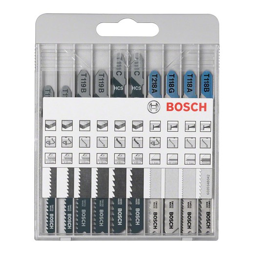 Set 10 Hojas Sierra Calar Metal/Madera Bosch Basic