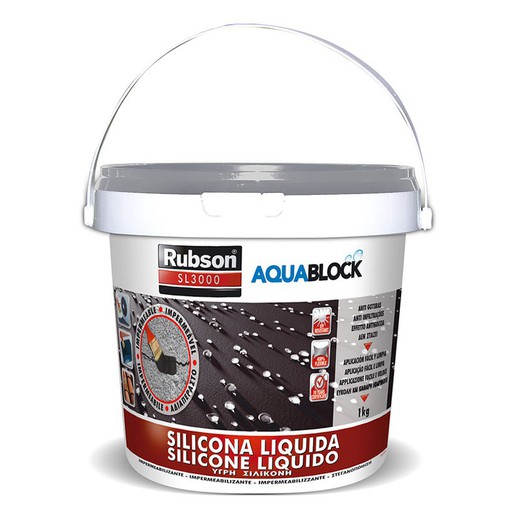 Silicona Líquida Aquablock  1 Kg.Gris