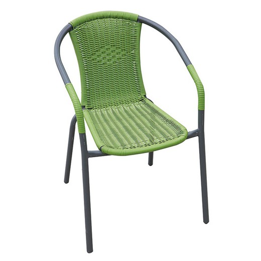 Silla Apilable De Acero / Fibra Color Verde Modelo Basic