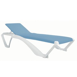 Tumbona Acqua 73x190x35 Blanca/Azul