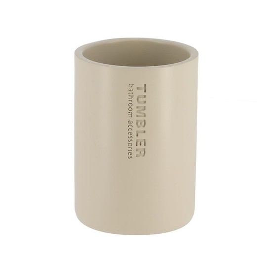 Vaso P/Cepillo Dientes Poliresina Beige