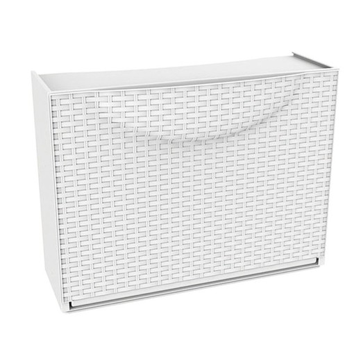 Zapatero Resina Modular Rattan Blanco 1t