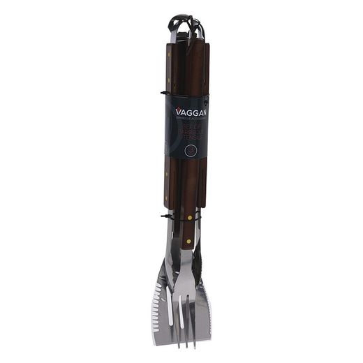Accesorios Bbq 3 Piezas Mango Madera