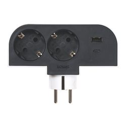 Adaptador Girat. 2T+Usb Simon